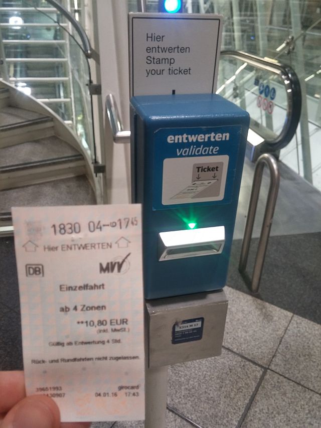 Munich airport train ticket
