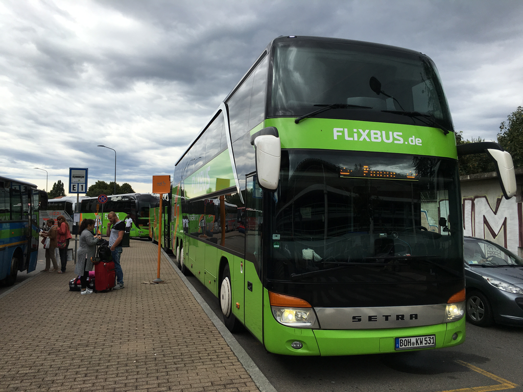 Flixbus dubledecker bus in Milan