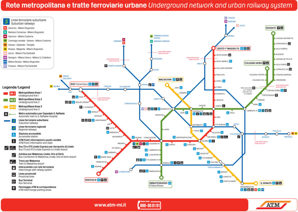 Milan metro map