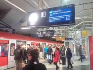 Munich Airport Train MVV Underground station - Platform B S1 Train