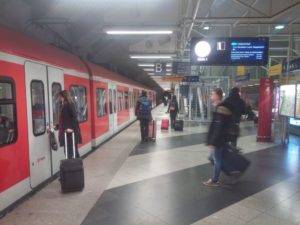 Munich Airport Train MVV Underground station - Platform B S1 Train