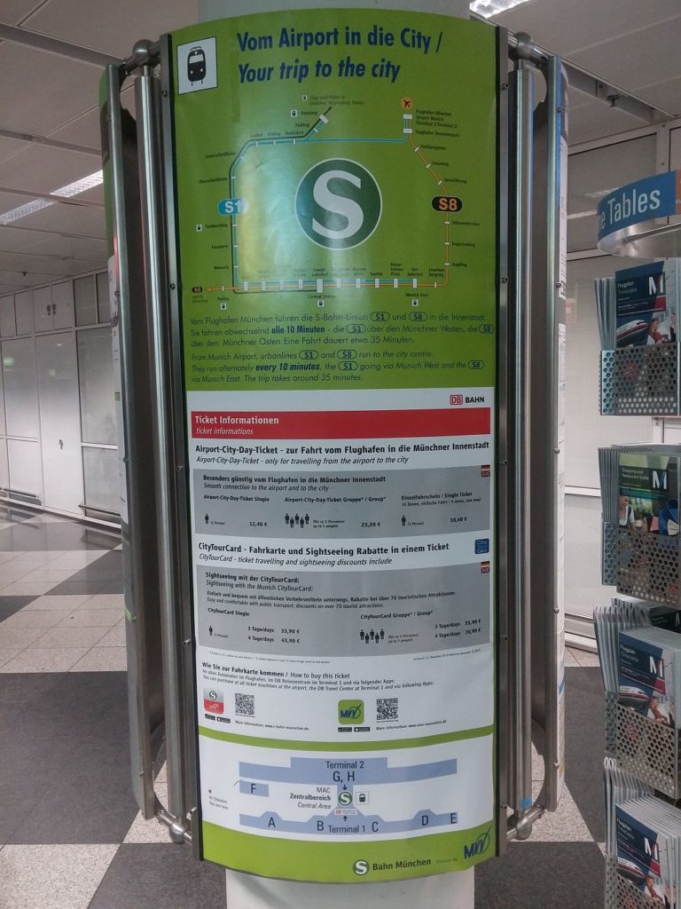 MVV Information Panel at Airport Terminal