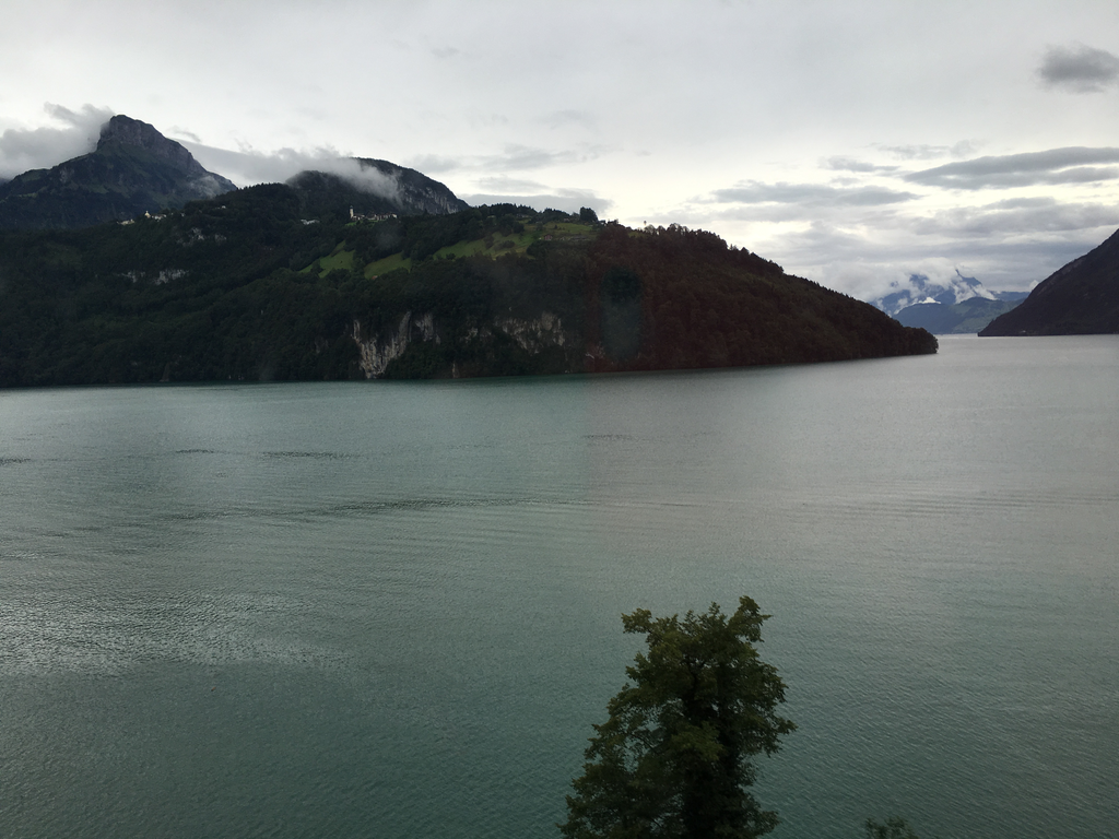 Flixbus travel ride Switzerland - lake 